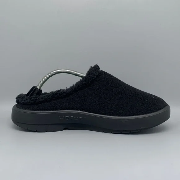 OOFOS OOmg Low Black Fleece Lined Recovery Shoes Men’s Sz 12 EU 45 - Picture 6 of 10